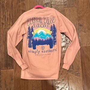 Simply Southern Dusty Pink Long Sleeve Tee with Graphic